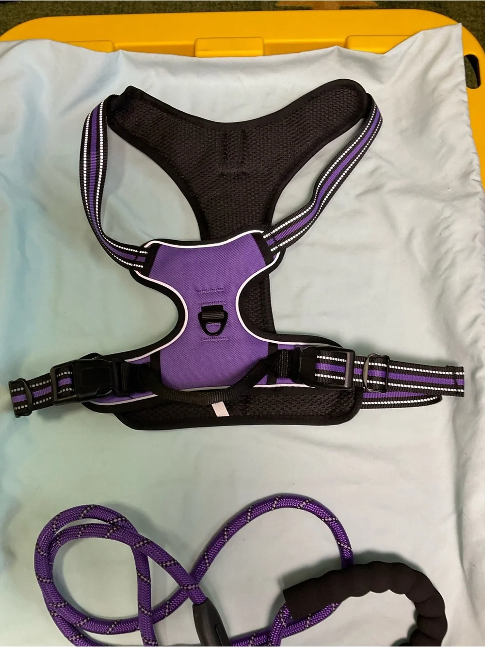 Purple Reflective No-Pull Dog Harness with Padded Handle